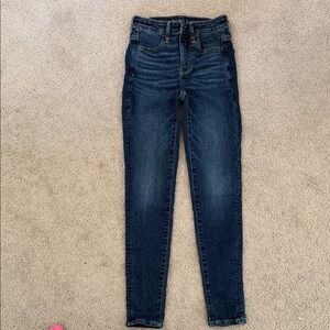 Hollister Women's Skinny Jeans in Dark Blue Wash